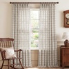 image:imageNICETOWN Pinch Pleated Blue Plaid Curtains 2 Panels W40 x L84 in Linen Blend Light Filtering Privacy Draperies with Grid Tartan Pattern Premium Curtains for Living Room Dining Room with HooksLinen White
