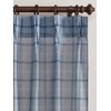 image:imageNICETOWN Pinch Pleated Blue Plaid Curtains 2 Panels W40 x L84 in Linen Blend Light Filtering Privacy Draperies with Grid Tartan Pattern Premium Curtains for Living Room Dining Room with HooksDusty Blue