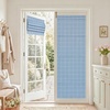 image:imageNICETOWN 100 Blackout Rustic Buffalo Plaid French Door Curtains No Drill Cordless Roman Shade with Tieback for Doors W24 x L64 Privacy amp Thermal Shade for Living Room Patio Glass 1 PC TaupeGrid Pattern  Sea Blue  White