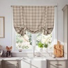image:imageNICETOWN Farmhouse Buffalo Plaid 100 Blackout Ballon Shades Thermal Insulated Multi Hanging Ways Shade Short Rod Pocket Curtain for Kitchen Liftable Tier Roman Blind Taupe 34 W x 45 L 1 PanelPlaid  Taupe  White