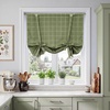 image:imageNICETOWN Farmhouse Buffalo Plaid 100 Blackout Ballon Shades Thermal Insulated Multi Hanging Ways Shade Short Rod Pocket Curtain for Kitchen Liftable Tier Roman Blind Taupe 34 W x 45 L 1 PanelGrid Pattern  Olive Green  White