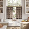 image:imageNICETOWN Pinch Pleated Blue Plaid Curtains 2 Panels W40 x L84 in Linen Blend Light Filtering Privacy Draperies with Grid Tartan Pattern Premium Curtains for Living Room Dining Room with HooksDeep Taupe