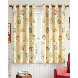 image:imageNICETOWN 100 Blackout Rainbow Yellow Curtains Cartoon Grommet Window Drapes for Kids Bedroom Nursery Thermal Insulated Room Darkening Treatments 2 Panels 52 x 84 Paler YellowPaler Yellow