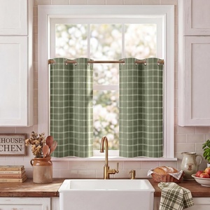 image:imageNICETOWN 100 Plaid Blackout Cabin Buffalo Gingham Curtains Living Room Checkered Patterned Thermal Insulated Taupe Grommet Room Darkening Curtains amp Rustic Drapes for Farmhouse 52W x 84L 2 PanelsPlaid  Olive Green  White