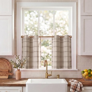 image:imageNICETOWN 100 Plaid Blackout Cabin Buffalo Gingham Curtains Living Room Checkered Patterned Thermal Insulated Taupe Grommet Room Darkening Curtains amp Rustic Drapes for Farmhouse 52W x 84L 2 PanelsPlaid  Taupe  White
