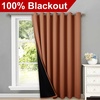 image:imageNICETOWN Full Shade Curtain Panel Energy Smart amp Noise Blocking Out Blackout Drape for Dining Room Window Thermal Insulated Guest Room Lined Window DressingSilver Gray 42 x 84 inchBurnt Orange