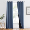 image:imageNICETOWN Full Shade Curtain Panel Energy Smart amp Noise Blocking Out Blackout Drape for Dining Room Window Thermal Insulated Guest Room Lined Window DressingSilver Gray 42 x 84 inchStone Blue