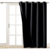image:imageNICETOWN Full Shade Curtain Panel Energy Smart amp Noise Blocking Out Blackout Drape for Dining Room Window Thermal Insulated Guest Room Lined Window DressingSilver Gray 42 x 84 inchBlack