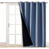 image:imageNICETOWN Full Shade Curtain Panel Energy Smart amp Noise Blocking Out Blackout Drape for Dining Room Window Thermal Insulated Guest Room Lined Window DressingSilver Gray 42 x 84 inchStone Blue