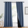 image:imageNICETOWN Full Shade Curtain Panel Energy Smart amp Noise Blocking Out Blackout Drape for Dining Room Window Thermal Insulated Guest Room Lined Window DressingSilver Gray 42 x 84 inchStone Blue