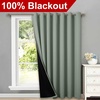 image:imageNICETOWN Full Shade Curtain Panel Energy Smart amp Noise Blocking Out Blackout Drape for Dining Room Window Thermal Insulated Guest Room Lined Window DressingSilver Gray 42 x 84 inchGreyish Green