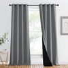image:imageNICETOWN Full Shade Curtain Panel Energy Smart amp Noise Blocking Out Blackout Drape for Dining Room Window Thermal Insulated Guest Room Lined Window DressingSilver Gray 42 x 84 inchSilver Grey