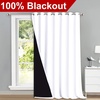 image:imageNICETOWN Full Shade Curtain Panel Energy Smart amp Noise Blocking Out Blackout Drape for Dining Room Window Thermal Insulated Guest Room Lined Window DressingSilver Gray 42 x 84 inchPure White