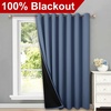 image:imageNICETOWN Full Shade Curtain Panel Energy Smart amp Noise Blocking Out Blackout Drape for Dining Room Window Thermal Insulated Guest Room Lined Window DressingSilver Gray 42 x 84 inchStone Blue
