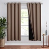 image:imageNICETOWN Full Shade Curtain Panel Energy Smart amp Noise Blocking Out Blackout Drape for Dining Room Window Thermal Insulated Guest Room Lined Window DressingSilver Gray 42 x 84 inchCappuccino