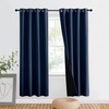 image:imageNICETOWN Full Shade Curtain Panel Energy Smart amp Noise Blocking Out Blackout Drape for Dining Room Window Thermal Insulated Guest Room Lined Window DressingSilver Gray 42 x 84 inchNavy