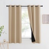 image:imageNICETOWN Full Shade Curtain Panel Energy Smart amp Noise Blocking Out Blackout Drape for Dining Room Window Thermal Insulated Guest Room Lined Window DressingSilver Gray 42 x 84 inchBiscotti Beige