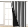 image:imageNICETOWN Full Shade Curtain Panel Energy Smart amp Noise Blocking Out Blackout Drape for Dining Room Window Thermal Insulated Guest Room Lined Window DressingSilver Gray 42 x 84 inchSilver Grey