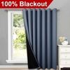 image:imageNICETOWN Full Shade Curtain Panel Energy Smart amp Noise Blocking Out Blackout Drape for Dining Room Window Thermal Insulated Guest Room Lined Window DressingSilver Gray 42 x 84 inchStone Blue