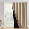 image:imageNICETOWN Full Shade Curtain Panel Energy Smart amp Noise Blocking Out Blackout Drape for Dining Room Window Thermal Insulated Guest Room Lined Window DressingSilver Gray 42 x 84 inchBiscotti Beige