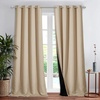 image:imageNICETOWN Full Shade Curtain Panel Energy Smart amp Noise Blocking Out Blackout Drape for Dining Room Window Thermal Insulated Guest Room Lined Window DressingSilver Gray 42 x 84 inchBiscotti Beige