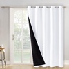 image:imageNICETOWN Full Shade Curtain Panel Energy Smart amp Noise Blocking Out Blackout Drape for Dining Room Window Thermal Insulated Guest Room Lined Window DressingSilver Gray 42 x 84 inchPure White