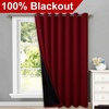 image:imageNICETOWN Full Shade Curtain Panel Energy Smart amp Noise Blocking Out Blackout Drape for Dining Room Window Thermal Insulated Guest Room Lined Window DressingSilver Gray 42 x 84 inchBurgundy Red