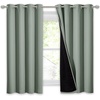 image:imageNICETOWN Full Shade Curtain Panel Energy Smart amp Noise Blocking Out Blackout Drape for Dining Room Window Thermal Insulated Guest Room Lined Window DressingSilver Gray 42 x 84 inchGreyish Green