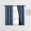 image:imageNICETOWN Full Shade Curtain Panel Energy Smart amp Noise Blocking Out Blackout Drape for Dining Room Window Thermal Insulated Guest Room Lined Window DressingSilver Gray 42 x 84 inchStone Blue