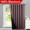 image:imageNICETOWN Full Shade Curtain Panel Energy Smart amp Noise Blocking Out Blackout Drape for Dining Room Window Thermal Insulated Guest Room Lined Window DressingSilver Gray 42 x 84 inchDry Rose