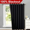 image:imageNICETOWN Full Shade Curtain Panel Energy Smart amp Noise Blocking Out Blackout Drape for Dining Room Window Thermal Insulated Guest Room Lined Window DressingSilver Gray 42 x 84 inchBlack