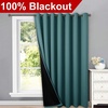 image:imageNICETOWN Full Shade Curtain Panel Energy Smart amp Noise Blocking Out Blackout Drape for Dining Room Window Thermal Insulated Guest Room Lined Window DressingSilver Gray 42 x 84 inchSea Teal