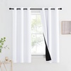 image:imageNICETOWN Full Shade Curtain Panel Energy Smart amp Noise Blocking Out Blackout Drape for Dining Room Window Thermal Insulated Guest Room Lined Window DressingSilver Gray 42 x 84 inchPure White