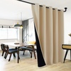 image:imageNICETOWN Full Shade Curtain Panel Energy Smart amp Noise Blocking Out Blackout Drape for Dining Room Window Thermal Insulated Guest Room Lined Window DressingSilver Gray 42 x 84 inchBiscotti Beige