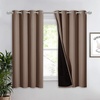 image:imageNICETOWN Full Shade Curtain Panel Energy Smart amp Noise Blocking Out Blackout Drape for Dining Room Window Thermal Insulated Guest Room Lined Window DressingSilver Gray 42 x 84 inchCappuccino