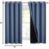 image:imageNICETOWN Full Shade Curtain Panel Energy Smart amp Noise Blocking Out Blackout Drape for Dining Room Window Thermal Insulated Guest Room Lined Window DressingSilver Gray 42 x 84 inchStone Blue