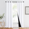 image:imageNICETOWN Full Shade Curtain Panel Energy Smart amp Noise Blocking Out Blackout Drape for Dining Room Window Thermal Insulated Guest Room Lined Window DressingSilver Gray 42 x 84 inchPure White