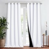 image:imageNICETOWN Full Shade Curtain Panel Energy Smart amp Noise Blocking Out Blackout Drape for Dining Room Window Thermal Insulated Guest Room Lined Window DressingSilver Gray 42 x 84 inchPure White