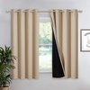 image:imageNICETOWN Full Shade Curtain Panel Energy Smart amp Noise Blocking Out Blackout Drape for Dining Room Window Thermal Insulated Guest Room Lined Window DressingSilver Gray 42 x 84 inchBiscotti Beige