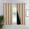 image:imageNICETOWN Full Shade Curtain Panel Energy Smart amp Noise Blocking Out Blackout Drape for Dining Room Window Thermal Insulated Guest Room Lined Window DressingSilver Gray 42 x 84 inchBiscotti Beige