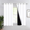image:imageNICETOWN Full Shade Curtain Panel Energy Smart amp Noise Blocking Out Blackout Drape for Dining Room Window Thermal Insulated Guest Room Lined Window DressingSilver Gray 42 x 84 inchPure White