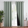 image:imageNICETOWN Full Shade Curtain Panel Energy Smart amp Noise Blocking Out Blackout Drape for Dining Room Window Thermal Insulated Guest Room Lined Window DressingSilver Gray 42 x 84 inchGreyish Green