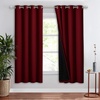 image:imageNICETOWN Full Shade Curtain Panel Energy Smart amp Noise Blocking Out Blackout Drape for Dining Room Window Thermal Insulated Guest Room Lined Window DressingSilver Gray 42 x 84 inchBurgundy Red