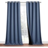 image:imageNICETOWN Full Shade Curtain Panel Energy Smart amp Noise Blocking Out Blackout Drape for Dining Room Window Thermal Insulated Guest Room Lined Window DressingSilver Gray 42 x 84 inchStone Blue