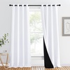 image:imageNICETOWN Full Shade Curtain Panel Energy Smart amp Noise Blocking Out Blackout Drape for Dining Room Window Thermal Insulated Guest Room Lined Window DressingSilver Gray 42 x 84 inchPure White