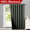 image:imageNICETOWN Full Shade Curtain Panel Energy Smart amp Noise Blocking Out Blackout Drape for Dining Room Window Thermal Insulated Guest Room Lined Window DressingSilver Gray 42 x 84 inchDark Mallard