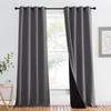 image:imageNICETOWN Full Shade Curtain Panel Energy Smart amp Noise Blocking Out Blackout Drape for Dining Room Window Thermal Insulated Guest Room Lined Window DressingSilver Gray 42 x 84 inchGrey