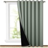 image:imageNICETOWN Full Shade Curtain Panel Energy Smart amp Noise Blocking Out Blackout Drape for Dining Room Window Thermal Insulated Guest Room Lined Window DressingSilver Gray 42 x 84 inchGreyish Green