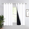 image:imageNICETOWN Full Shade Curtain Panel Energy Smart amp Noise Blocking Out Blackout Drape for Dining Room Window Thermal Insulated Guest Room Lined Window DressingSilver Gray 42 x 84 inchPure White