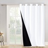 image:imageNICETOWN Full Shade Curtain Panel Energy Smart amp Noise Blocking Out Blackout Drape for Dining Room Window Thermal Insulated Guest Room Lined Window DressingSilver Gray 42 x 84 inchPure White